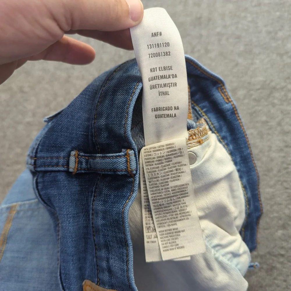 Abercrombie Fitch Jeans Mens 30x32 Blue Skinny Button Fly Casual Faded